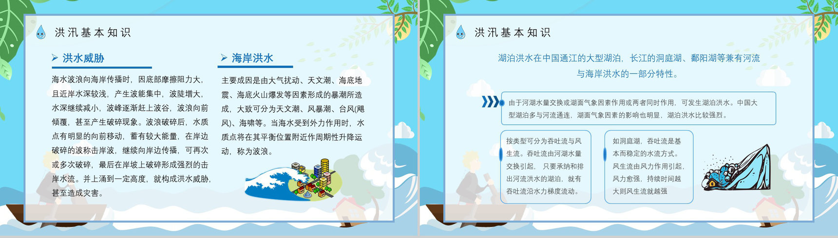 社区防洪防汛应急措施总结雨季洪汛知识普及宣传活动总结PPT模板-4