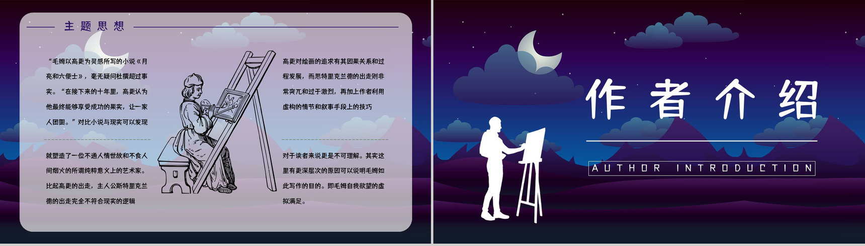 教育教学《月亮与六便士》长篇小说导读讲解教师备课课件通用PPT模板-8