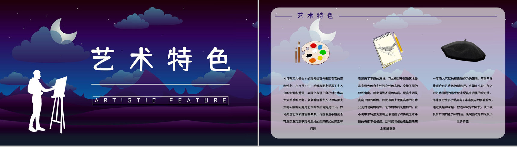 教育教学《月亮与六便士》长篇小说导读讲解教师备课课件通用PPT模板-2