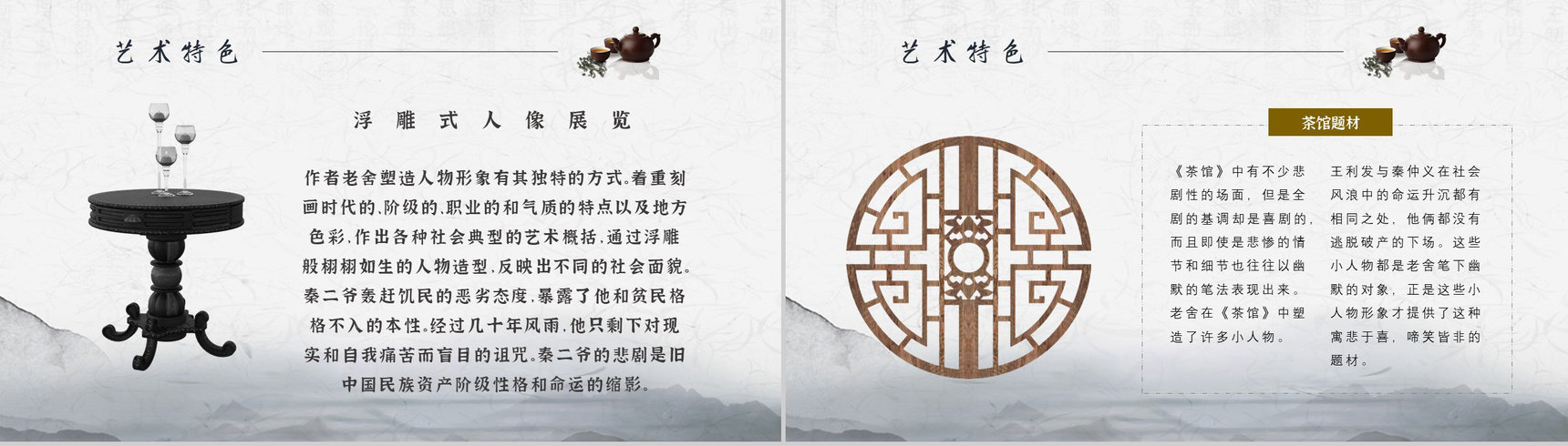 中学必读名著导读老舍《茶馆》作品内容简介心得体会PPT模板-3