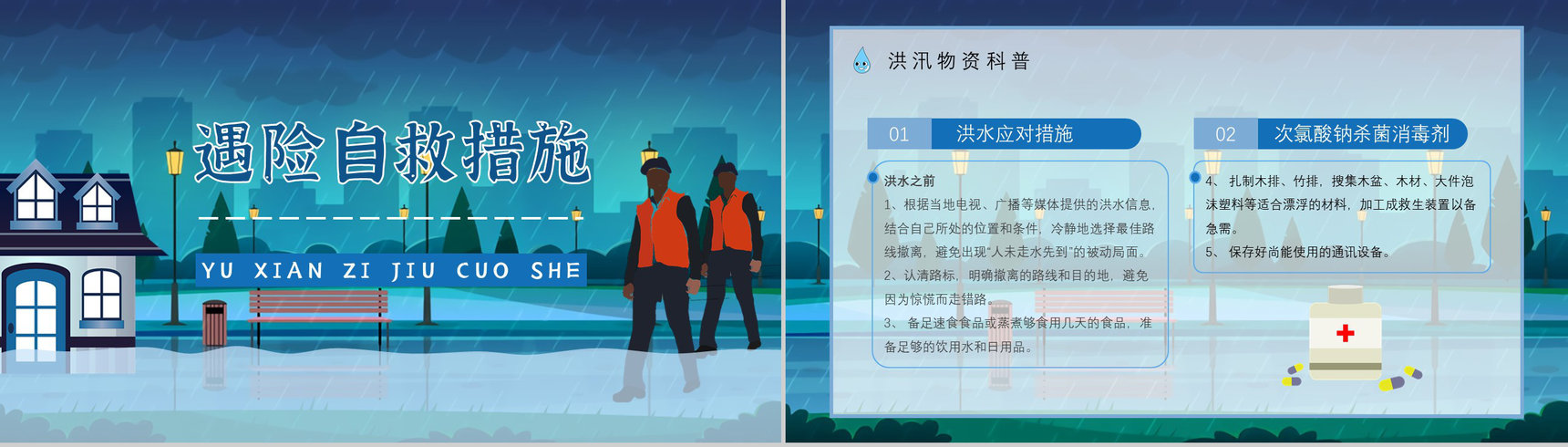 学校安全教育雨季防洪防汛学生遇险自救基本知识学习知识科普PPT模板-6