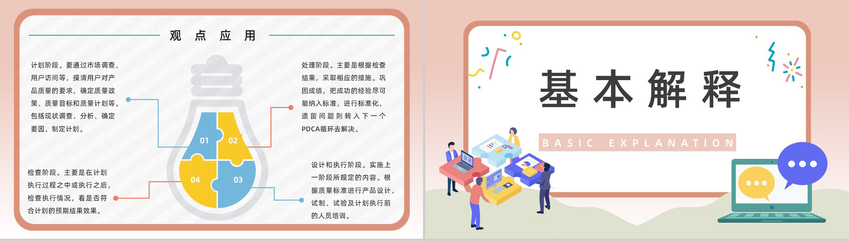 公司生产项目质量安全管理PDCA质量管理循环工作方法培训总结计划PPT模板-6