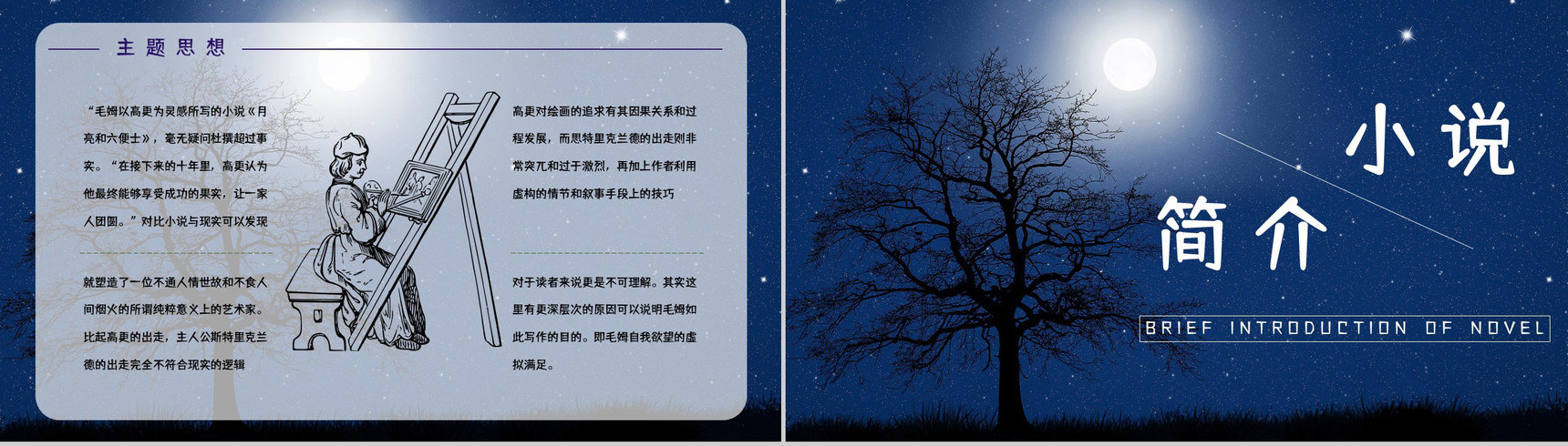 国外著名小说《月亮与六便士》人物形象分析好词好句摘抄赏析PPT模板-3