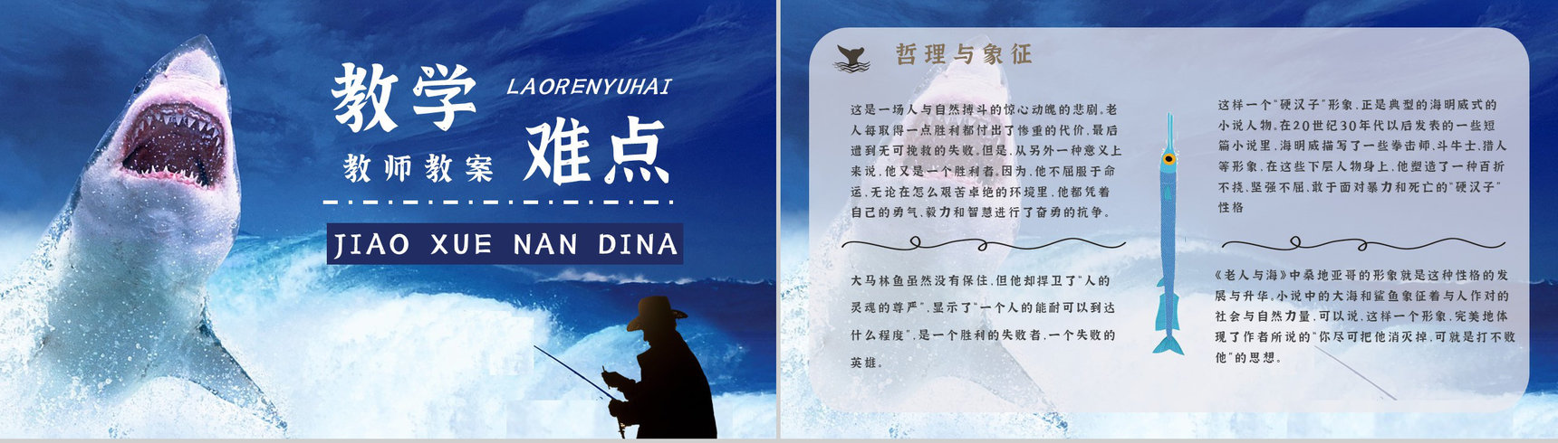 海明威所著《老人与海》书籍简介导读好词好句摘抄及赏析PPT模板-11
