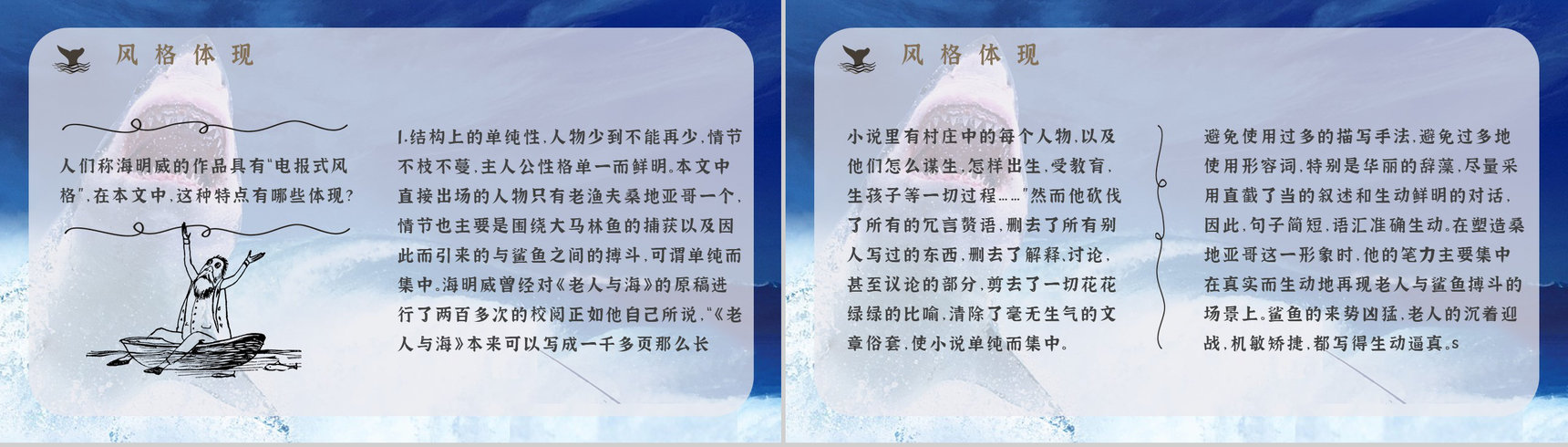 海明威所著《老人与海》书籍简介导读好词好句摘抄及赏析PPT模板-12