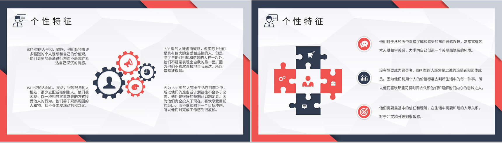职业人格评估MBTI性格分析ISFP人格类型个性特征描述PPT模板-3