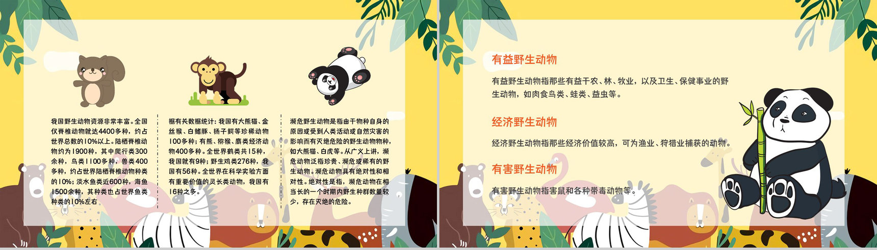 公益活动宣传野生动物保护策划学校教育培训课外活动讲座PPT模板-10