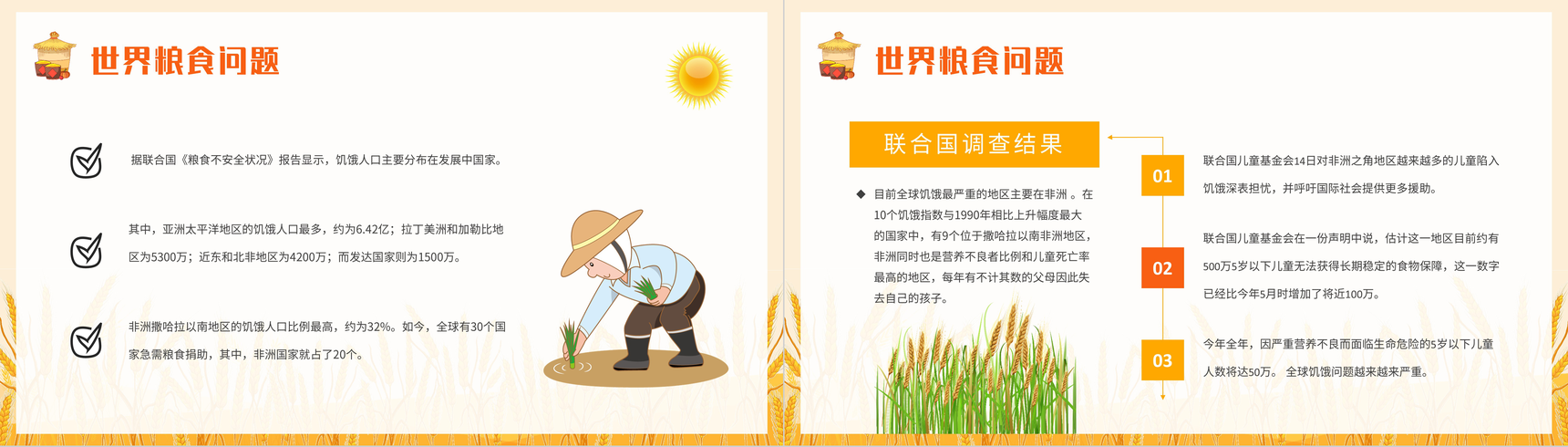 节约粮食教育宣传讲座世界粮食日介绍粮食浪费现状及问题重要性说明PPT模板-5