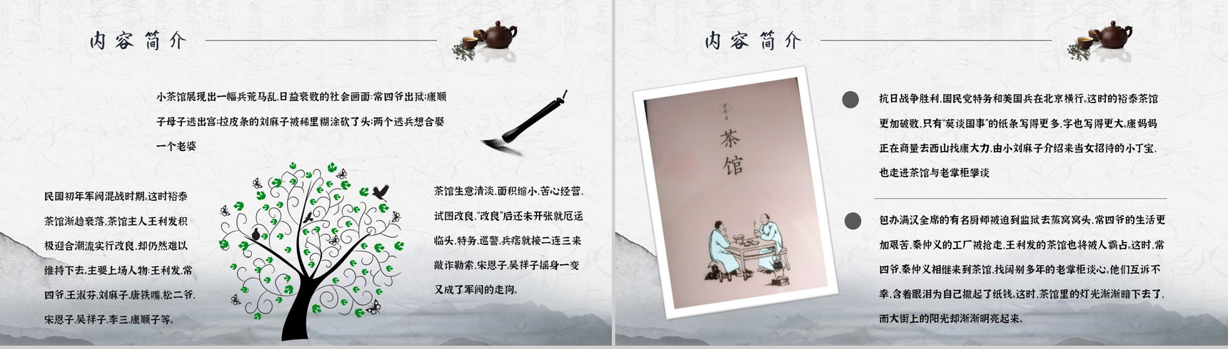 中学必读名著导读老舍《茶馆》作品内容简介心得体会PPT模板-9