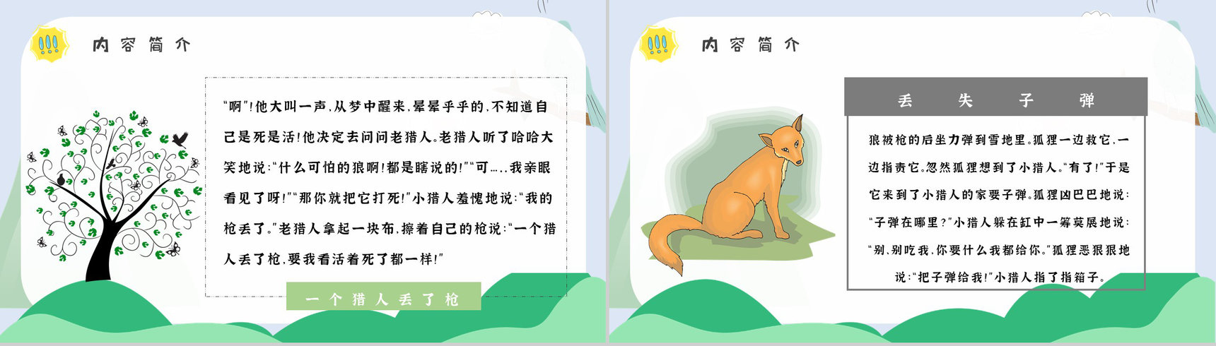 心得体会金近《狐狸打猎人》作品简介名著读后感PPT模板-4