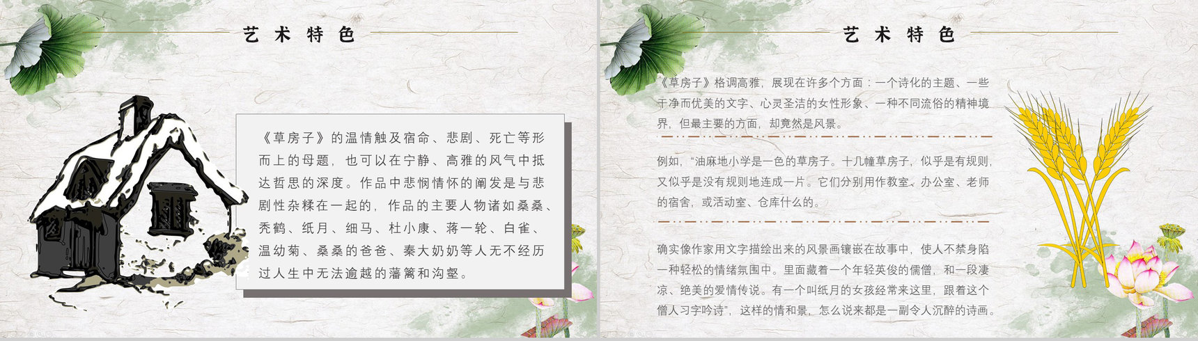教师备课《草房子》艺术特色名著知识点梳理PPT模板-3