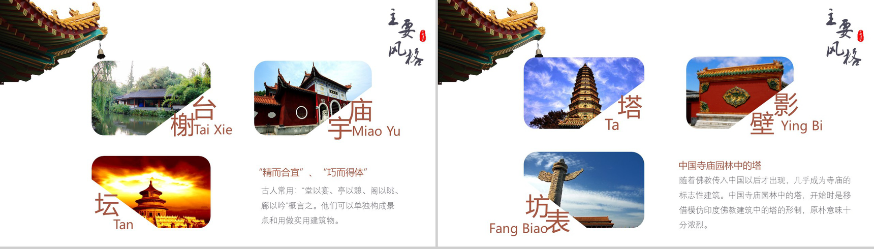 创意中国古典建筑介绍教育培训PPT模板-7