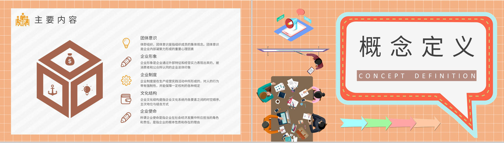 团队文化宣传路演企业文化核心内容培训学习PPT模板-6