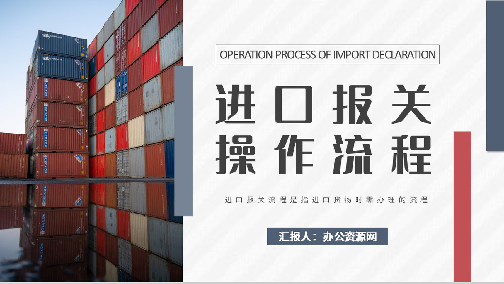 国际物流进出口贸易要求进口报关操作流程知识总结PPT模板-1