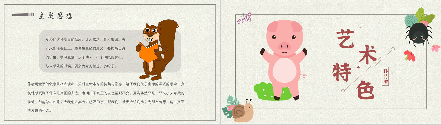 寓言故事小学必读怀特《夏洛的网》内容简介心得体会PPT模板-7