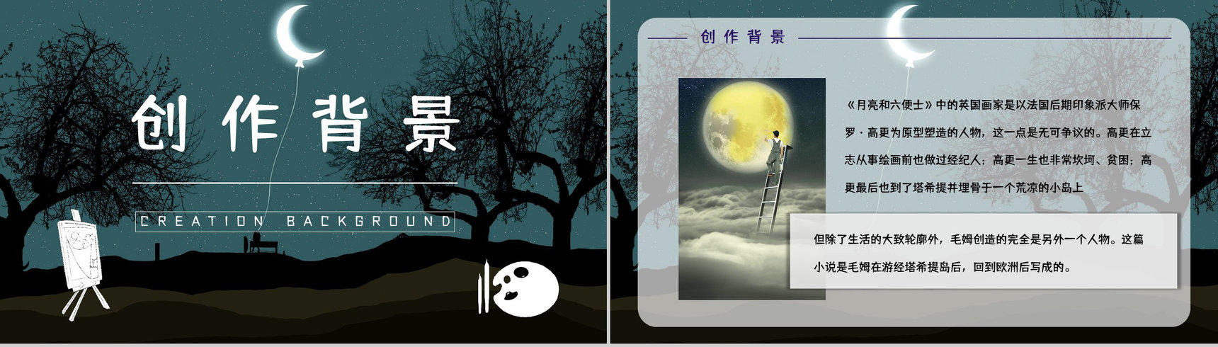 中学生必读文学名著《月亮与六便士》读书笔记心得体会交流分享PPT模板-4