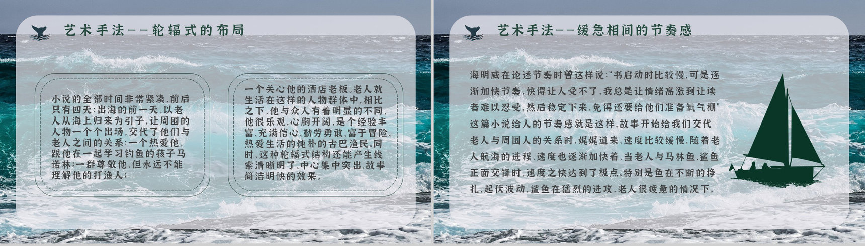好词好句摘抄及赏析《老人与海》海明威所著书籍简介导读PPT模板-10