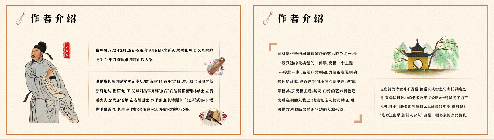 唐朝诗人白居易代表作《琵琶行》中学生必读PPT模板-3