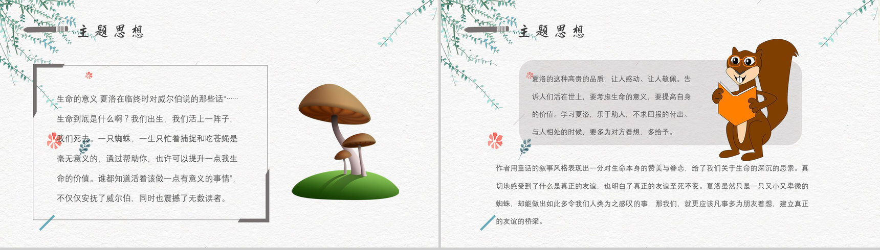 寓言故事《夏洛的网》人物分析怀特教师备课心得体会PPT模板-8