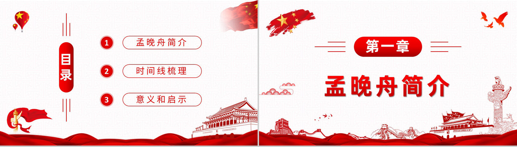 孟晚舟事件回顾时间线梳理事件的意义和启示学习爱国教育主题班会PPT模板-2