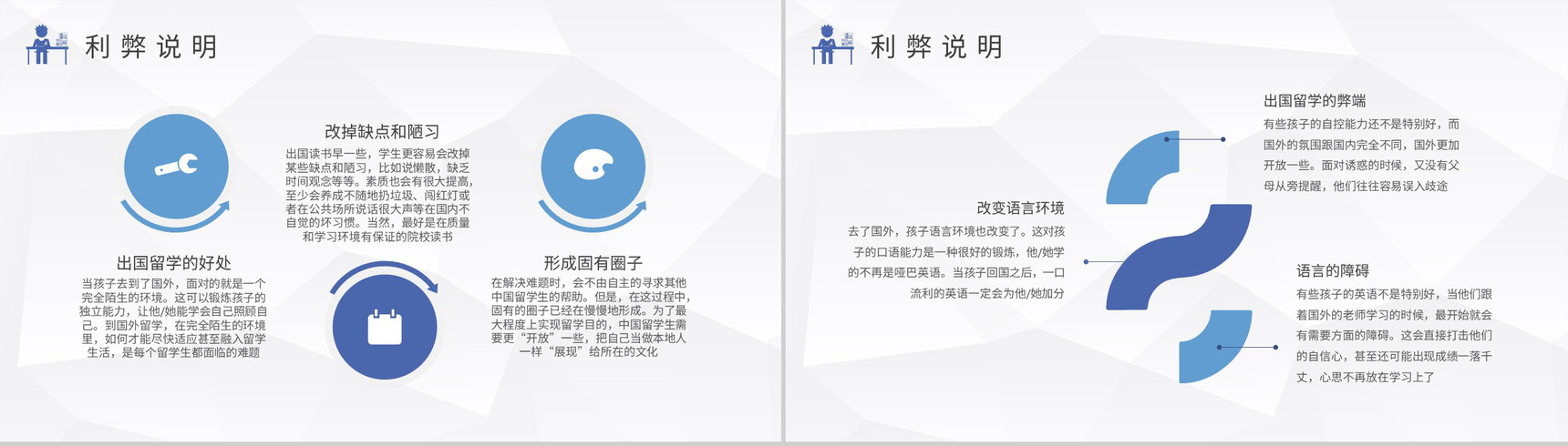 出国留学的好处与坏处说明学生国外学习注意事项培训PPT模板-6