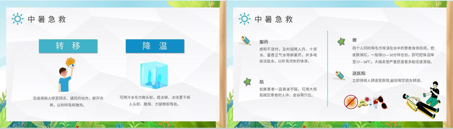 夏季防暑降温健康常识学习防中暑的措施培训PPT模板-5