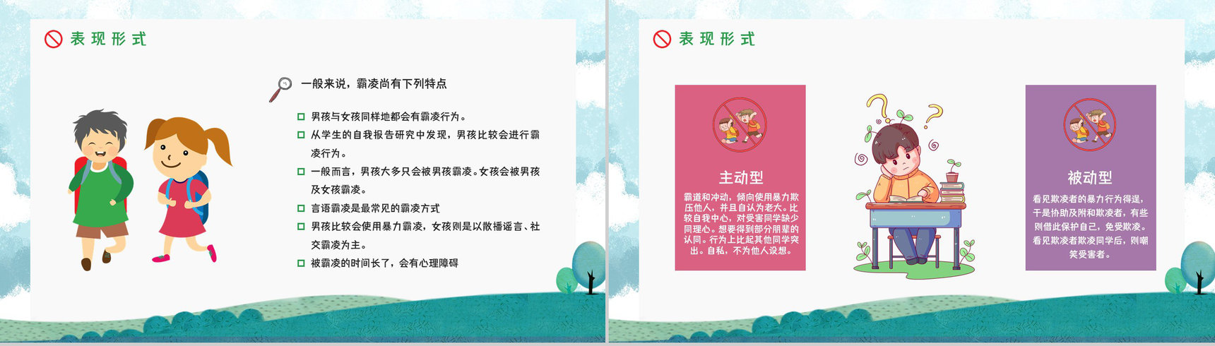 拒绝校园霸凌暴力共创和谐校园学校安全教育培训讲座PPT模板-3
