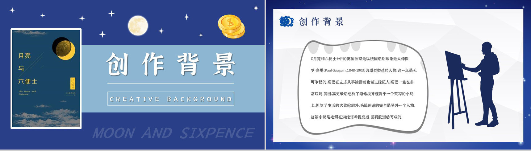 《月亮与六便士》小说家毛姆文学著作推荐读书心得体会交流分享PPT模板-6