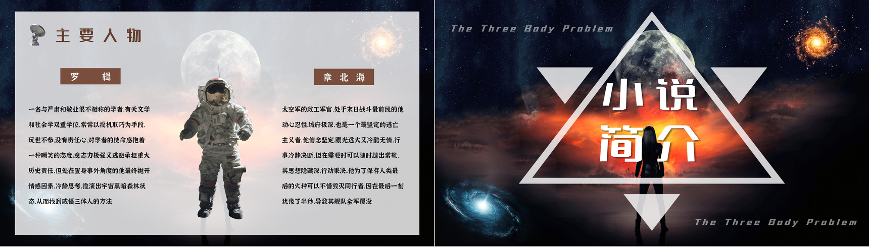 作家刘慈欣代表作《三体》科幻小说读后感PPT模板-4