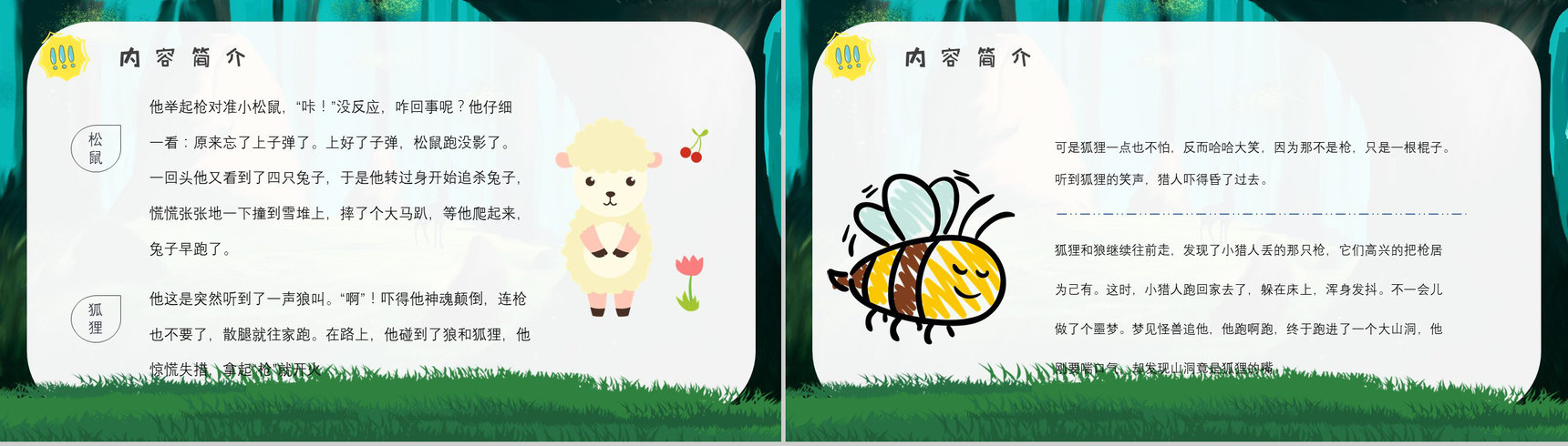 中学必读名著导读金近《狐狸打猎人》作品内容简介心得体会PPT模板-7
