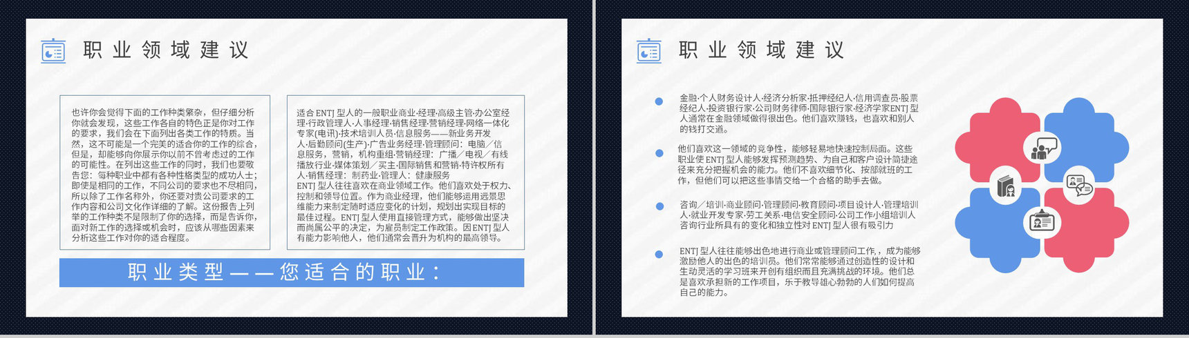 MBTI性格分析--ENTJ工作中的优劣势职业领域建议个性特征描述PPT模板-11
