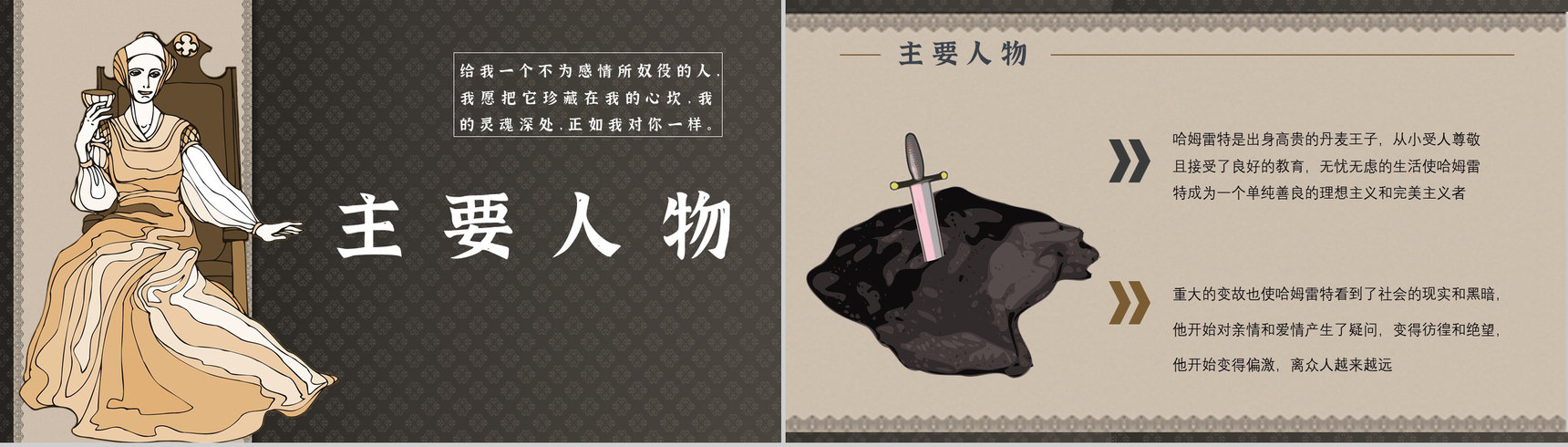 教育培训《哈姆雷特》内容作者简介名著导读PPT模板-6