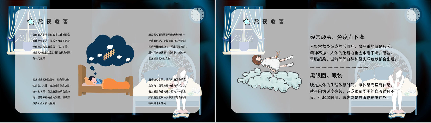 知识科普之熬夜的危害工作人员学生睡眠质量讲解咨询讲座PPT模板-3