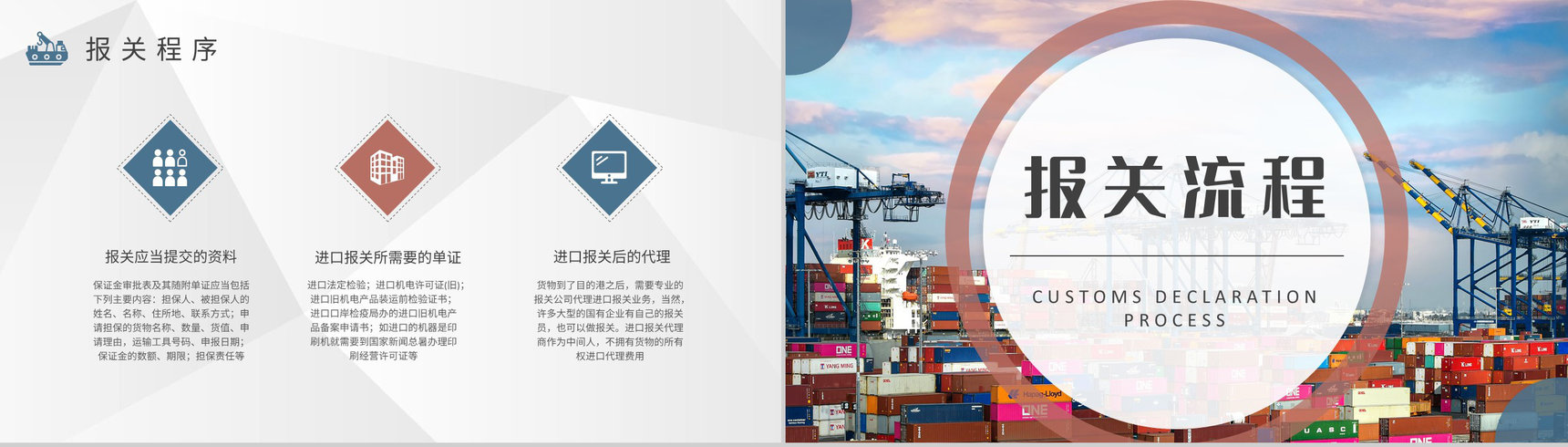 进口报关业务流程培训企业进出口贸易工作计划PPT模板-4