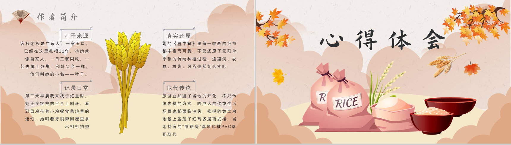 读书分享《盘中餐》作品简介名著读后感PPT模板-7