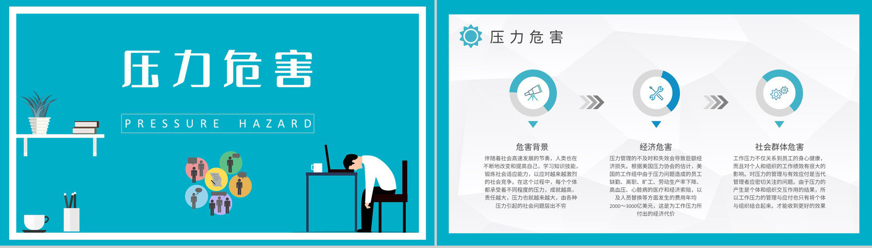职场压力管理策略总结公司员工心理减压方法培训PPT模板-4