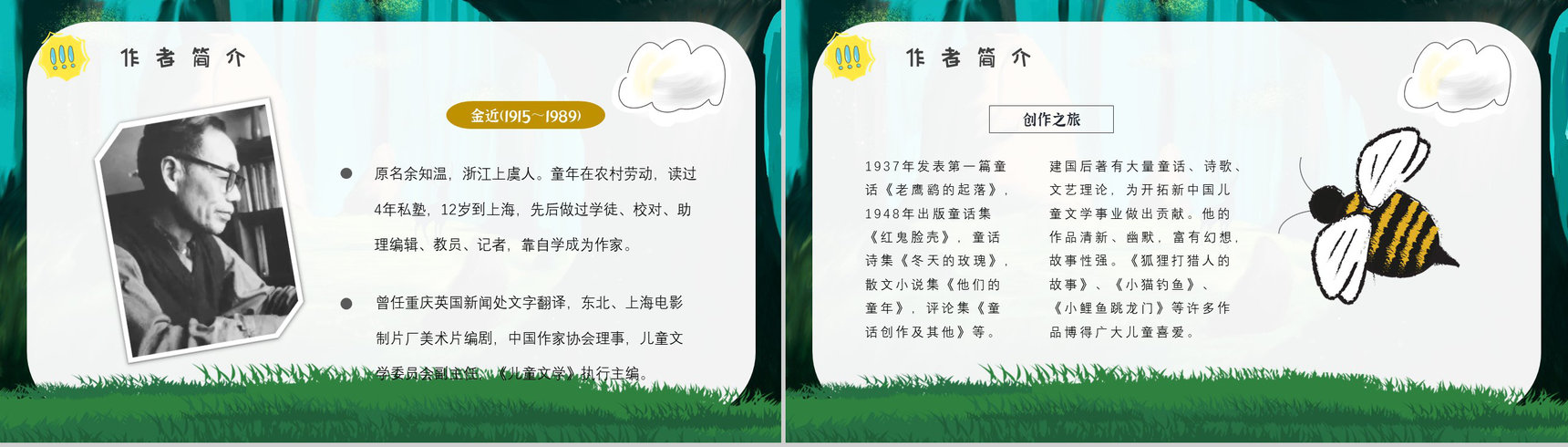 中学必读名著导读金近《狐狸打猎人》作品内容简介心得体会PPT模板-4