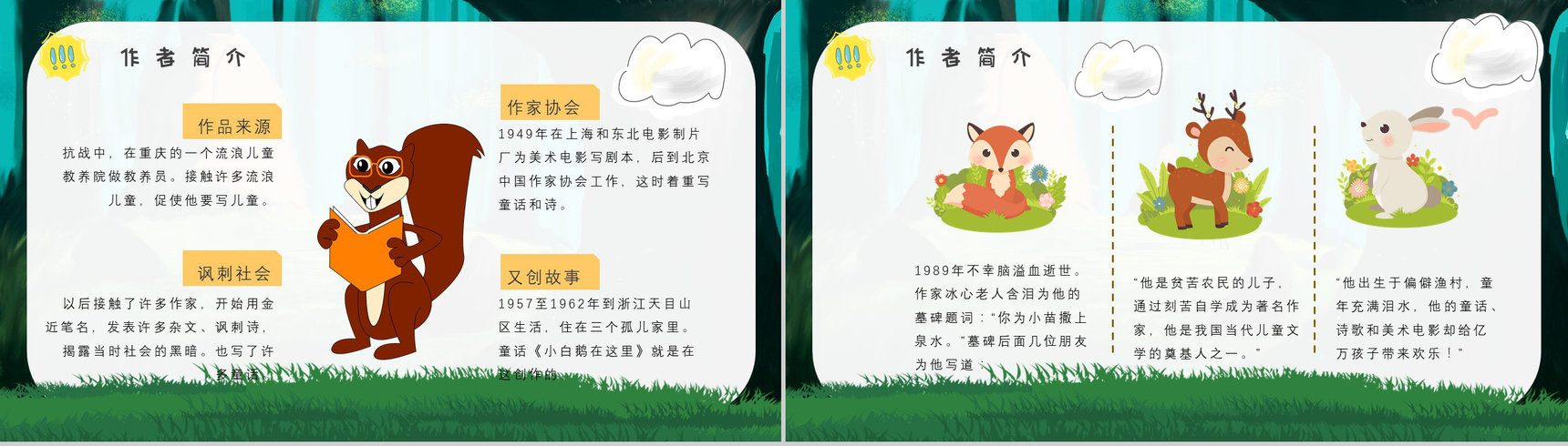 中学必读名著导读金近《狐狸打猎人》作品内容简介心得体会PPT模板-5