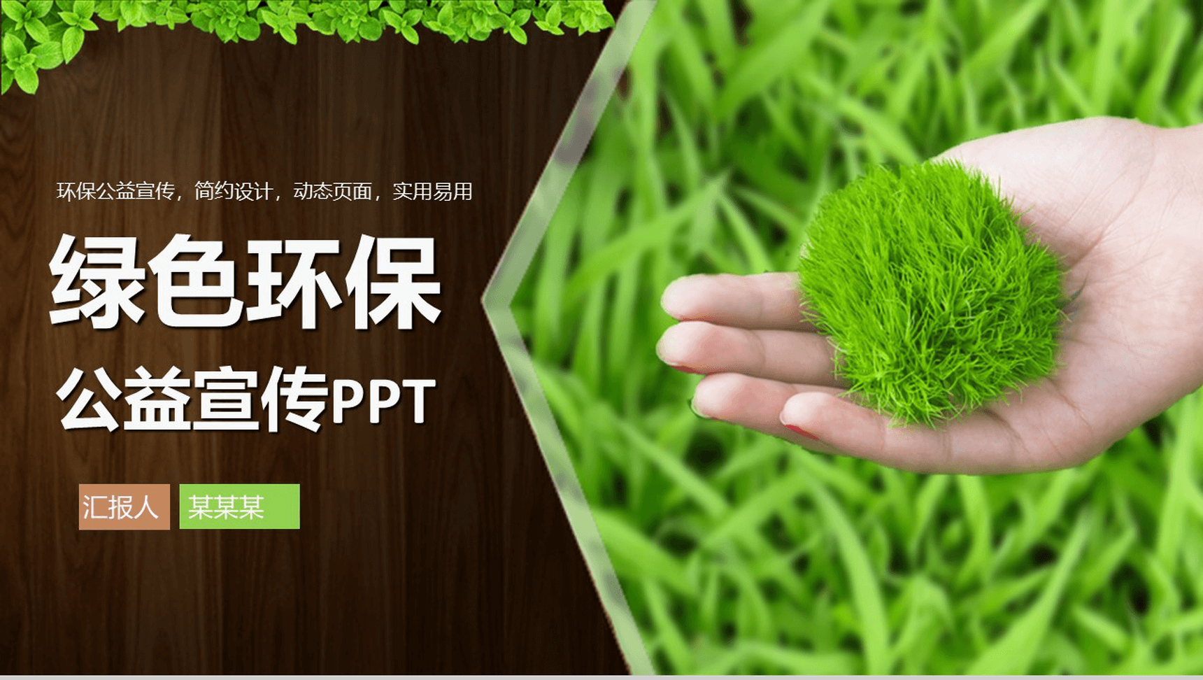 清新绿色生态环保项目公益宣传PPT模板-16