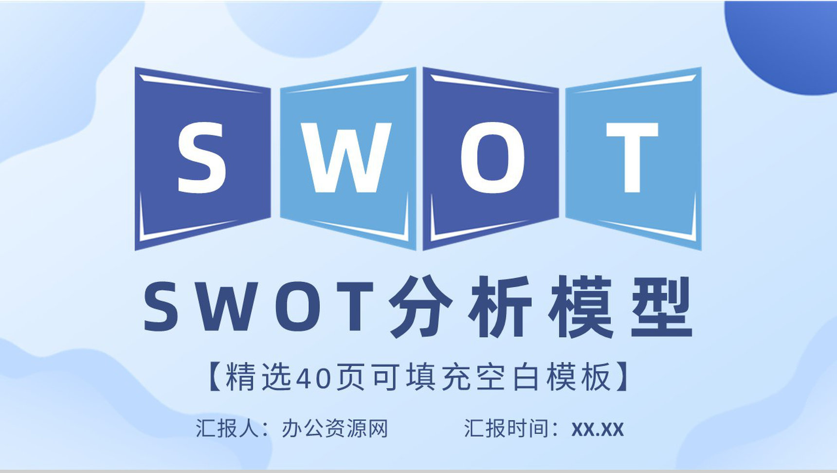 企业项目分析案例汇报SWOT分析模型内容培训PPT模板-1