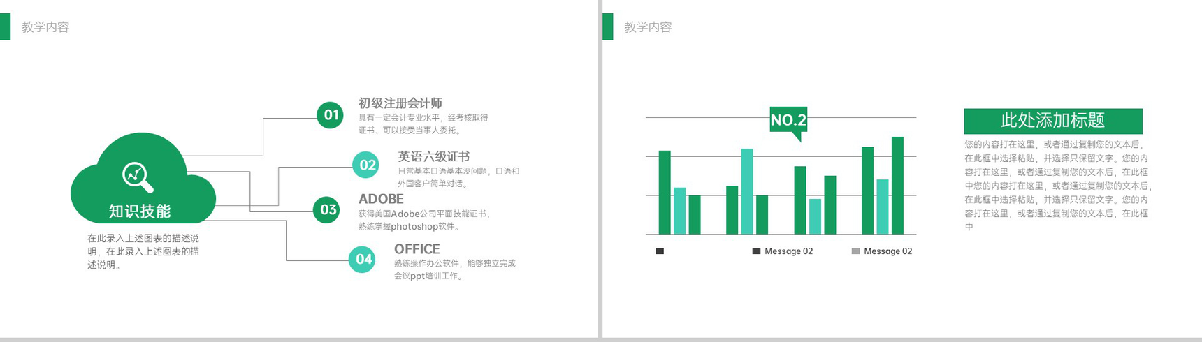 绿色扁平化教育培训机构招生宣传策划总结PPT模板-9