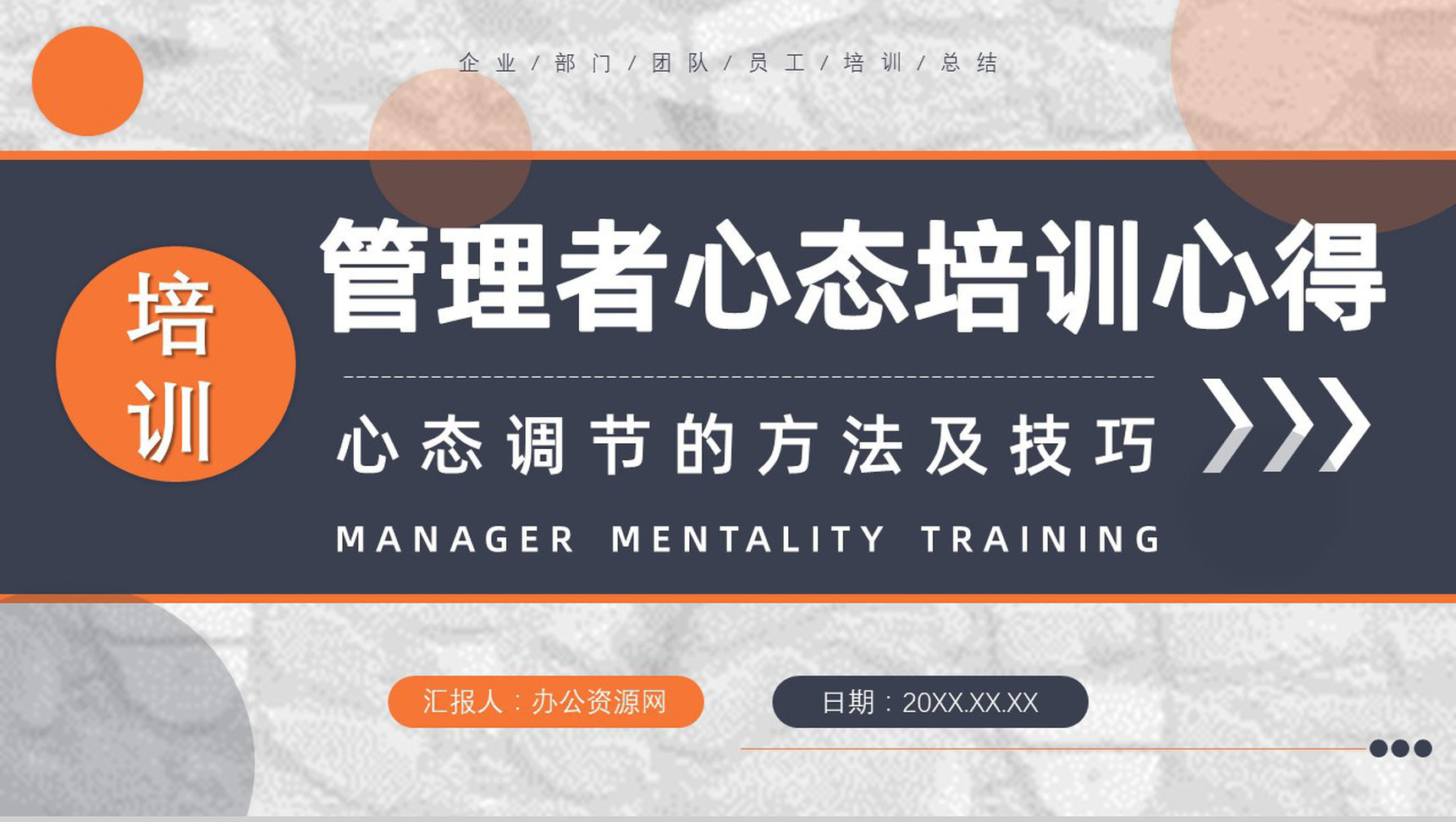 企业中高层员工培训管理者的心态心得体会调节的方法及技巧PPT模板