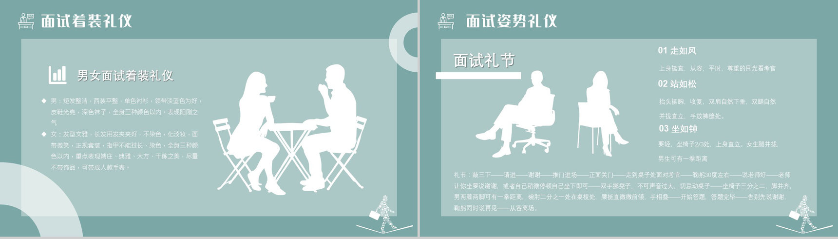 应届生求职应聘面试技巧通用话术面试礼仪着装注意事项培训PPT模板-3