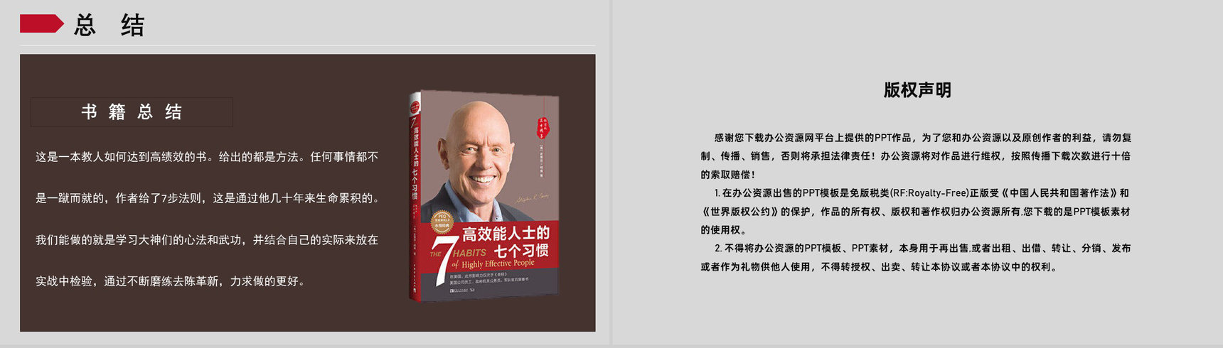 自我提升好书推荐《高效能人士的七个习惯》企业中高层管理培训书籍PPT模板-19