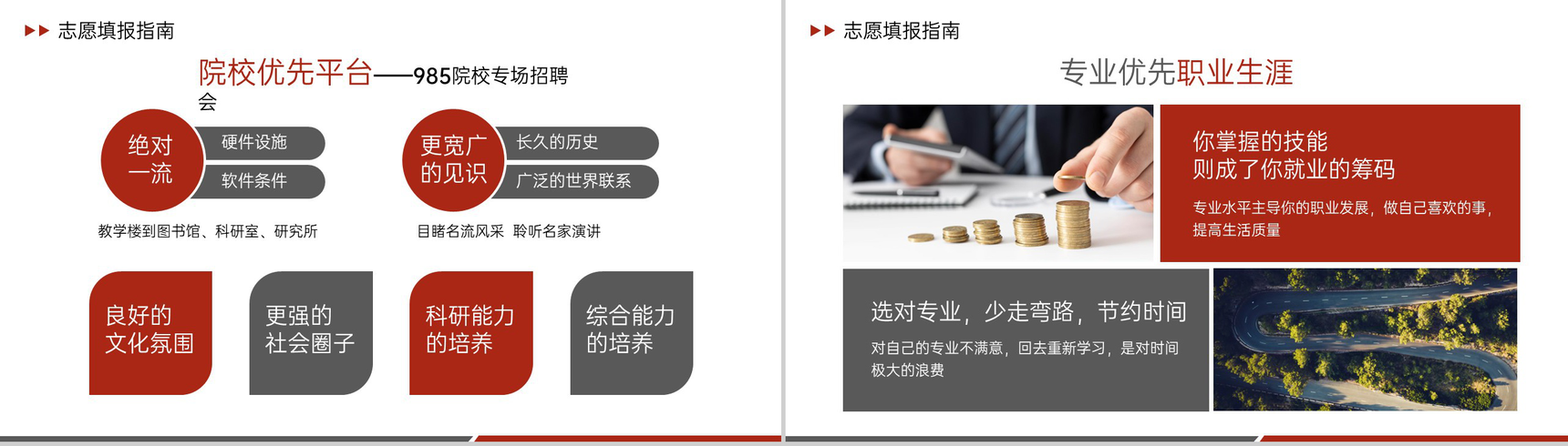 红色简约风高考志愿填报步骤与技巧主题班会PPT模板-11