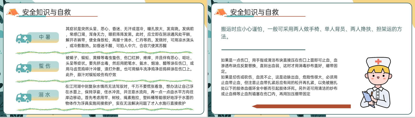 黄绿卡通风暑假夏令营活动暑假出游计划策划PPT模板-9