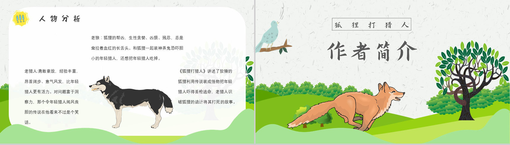 教师备课金近《狐狸打猎人》艺术特色名著知识点梳理PPT模板-3