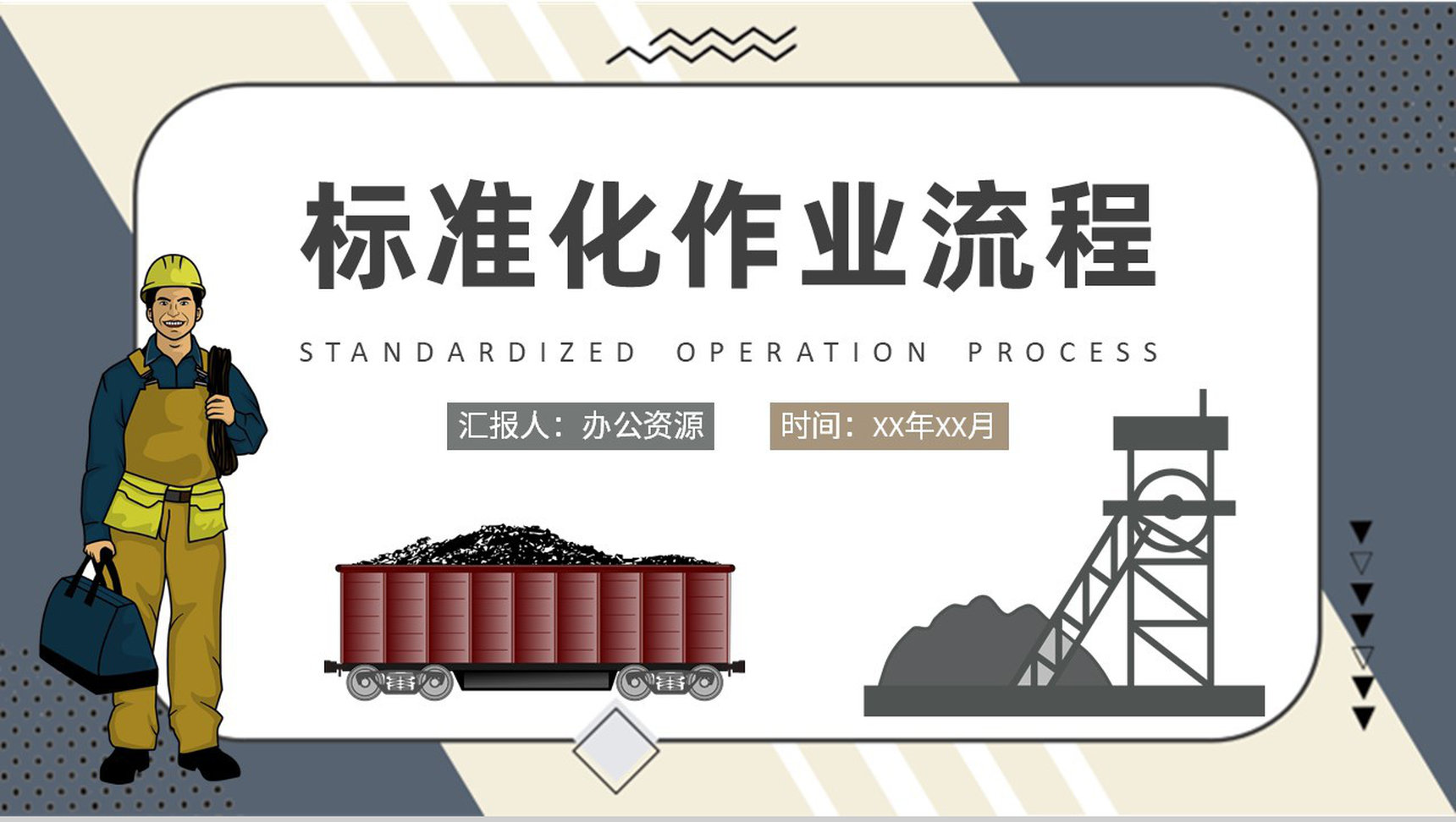 煤矿岗位标准化作业流程培训工人操作管理知识学习PPT模板