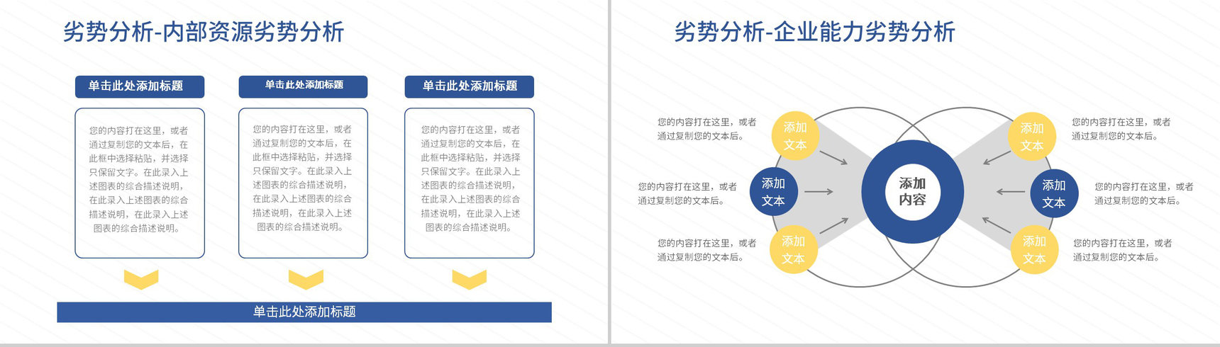 SWOT分析企业战略简约蓝色扁平风优势劣势PPT模板-6