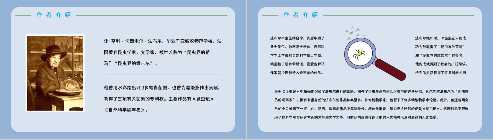 自然科学类图书《昆虫记》文学作品介绍好词好句摘抄鉴赏通用PPT模板-9